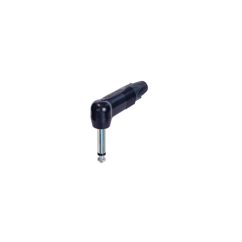 Ficha jack mono de ângulo reto Neutrik profissional, Ø 6,3 mm.