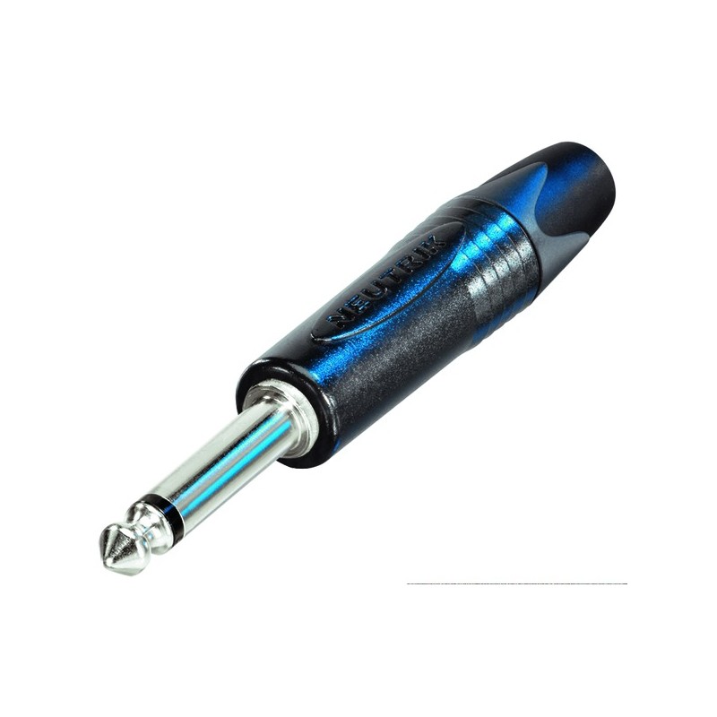 Nova ficha jack mono Neutrik profissional Ø 6,3 mm. Preto cromado.