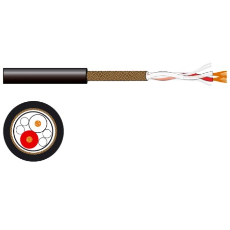 Rollo de cable micrófono/línea de 2 conductores