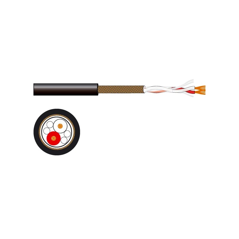 Rollo de cable micrófono/línea de 2 conductores