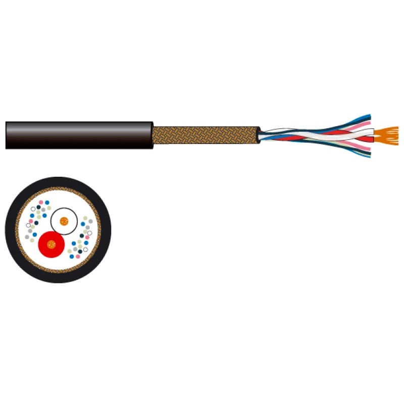 Rollo de cable micrófono/línea de 2 conductores