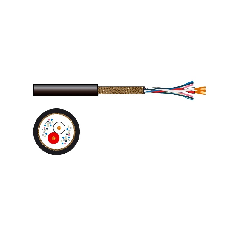 Rollo de cable micrófono/línea de 2 conductores