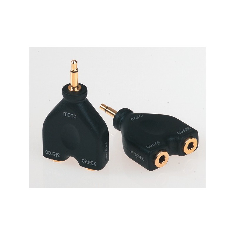 JACK MONO Male Ø 3.5mm - 2 JACK STEREO Female Ø 3.5mm