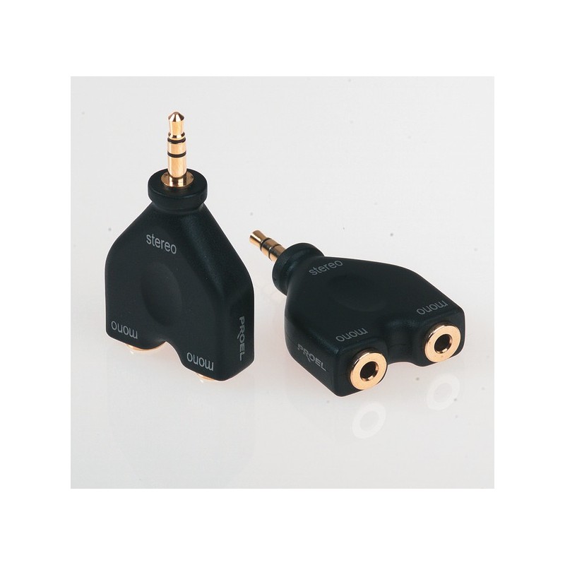 JACK STEREO Male Ø 3.5mm - 2 JACK MONO Female Ø 3.5mm