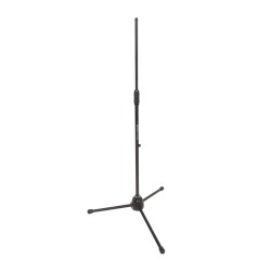 Professional straight microphone stand, featuring die-cast aluminum heavy duty tripod base.