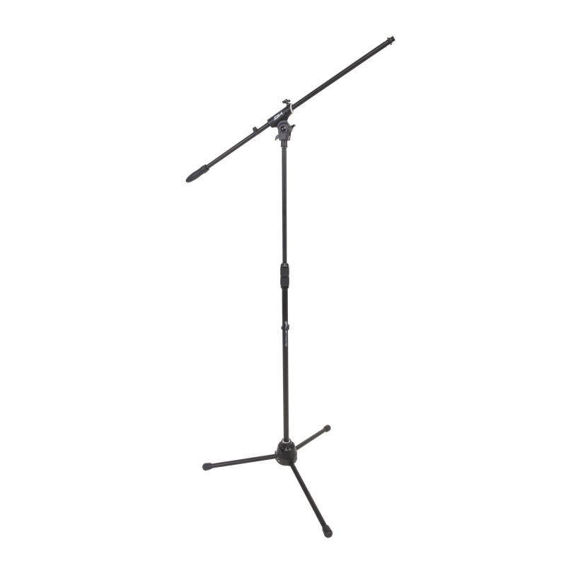 Professional boom microphone stand, featuring die-cast aluminum heavy duty tripod base and upper joint.