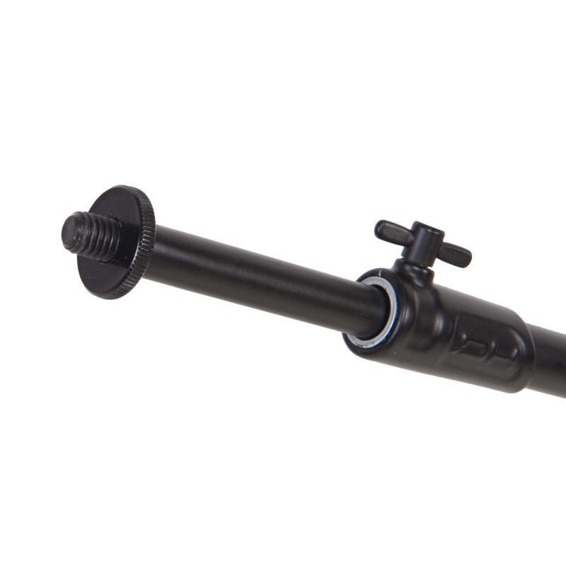 Professional telescopic boom microphone stand, featuring die-cast aluminum heavy duty tripod base and upper joint.