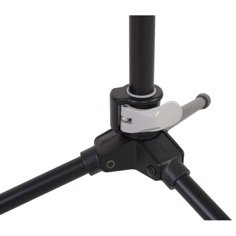 Ultra-light professional music stand with three fully collapsible sections.