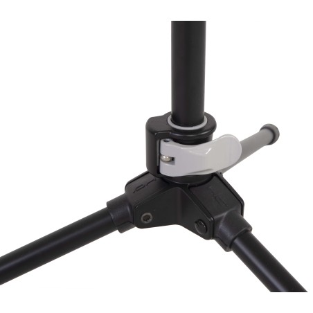 Ultra-light professional music stand with three fully collapsible sections.