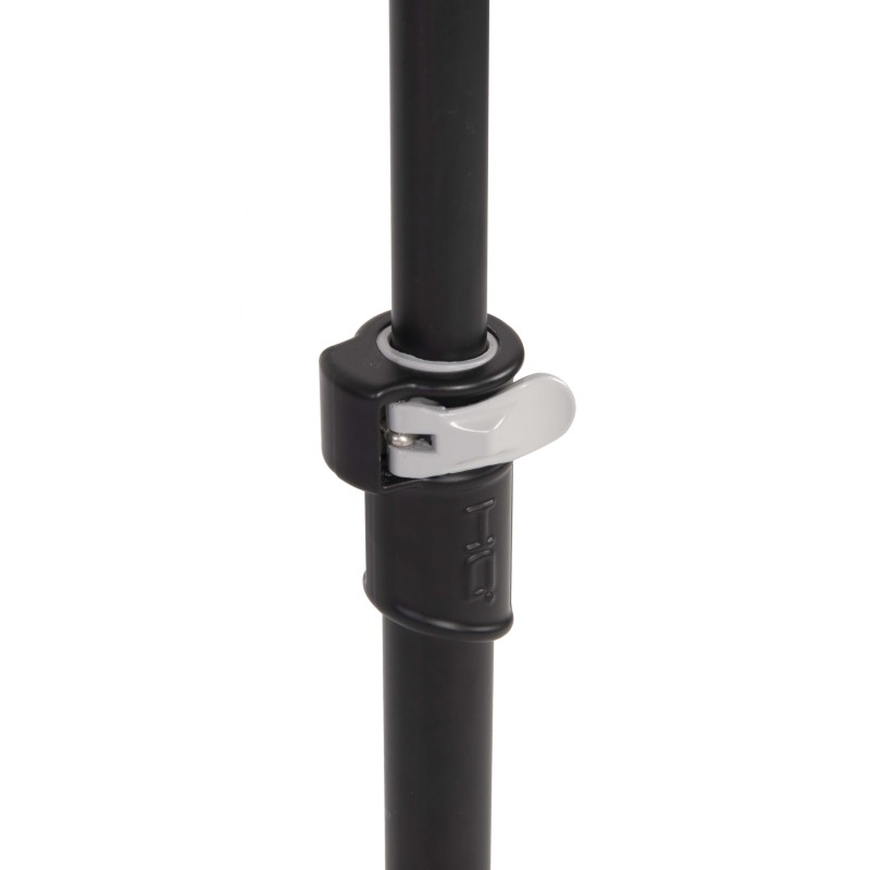 Ultra-light professional music stand with three fully collapsible sections.