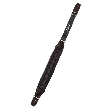 Padded and adjustable shoulder strap in Nylon, Polyester and Neoprene, in total black color.