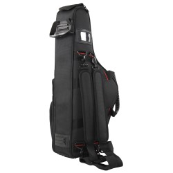 Padded Alto saxophone bag made of waterproof 1680D polyester material. Available in black color. 2