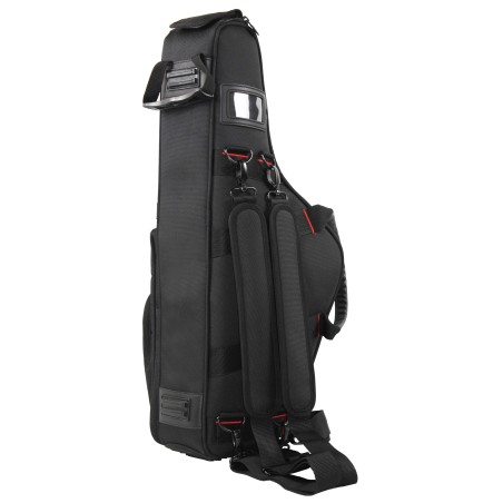 Padded Alto saxophone bag made of waterproof 1680D polyester material. Available in black color.