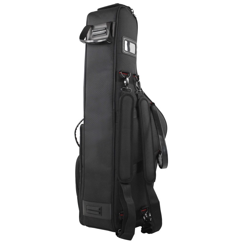 Padded Tenor saxophone bag made of waterproof 1680D polyester material. Available in black color.