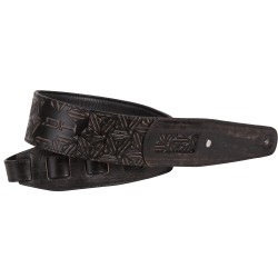 Padded and adjustable shoulder strap in genuine Italian leather, dark Gray color.