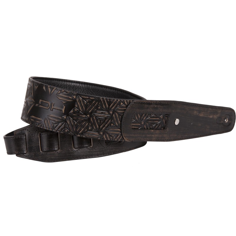 Padded and adjustable shoulder strap in genuine Italian leather, dark Gray color.