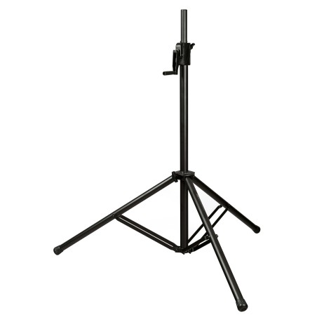 Suporte profissional ajustável em altura para altifalantes. Preto fosco.