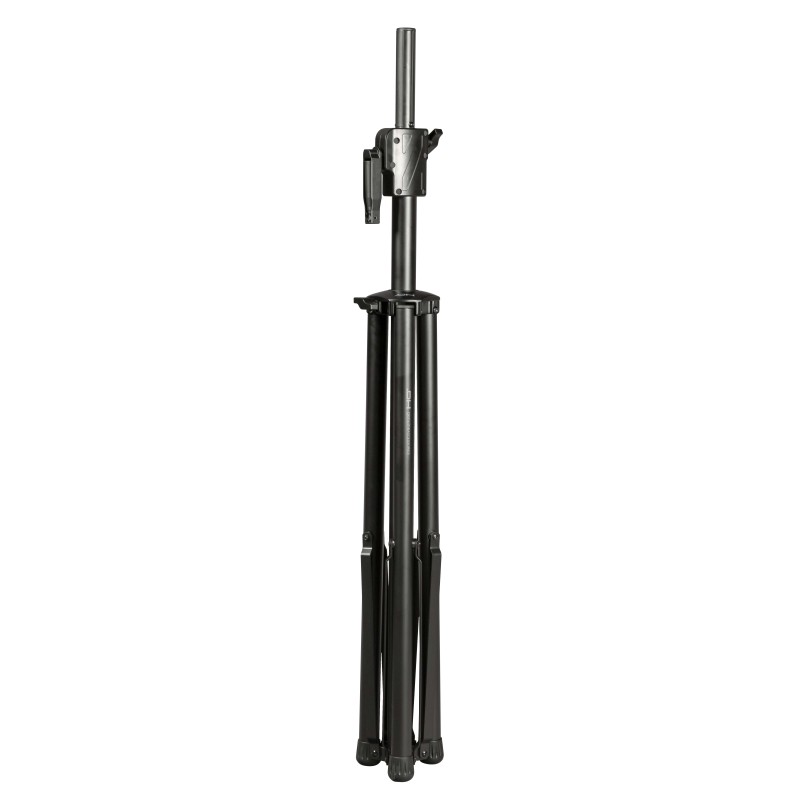 Suporte profissional ajustável em altura para altifalantes. Preto fosco.