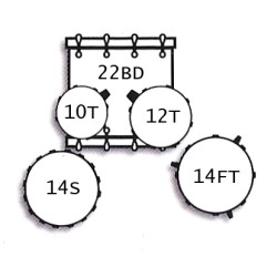 Drum Set T5 series 5 pieces Red Sparkle finishes 2