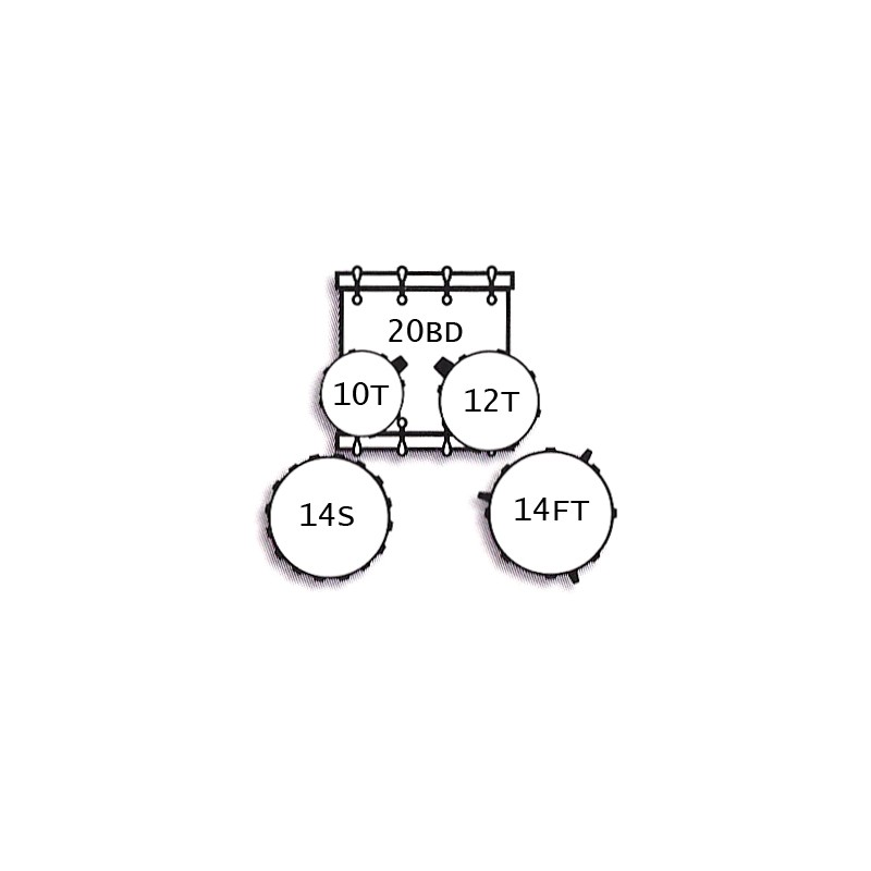 Drum Set UNIKA series 5 pieces Fantasy White finishes 