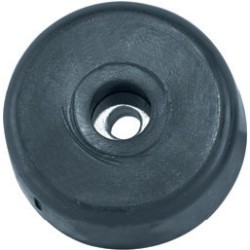 Piedino nero in gomma 38 mm con inserto in acciaio.