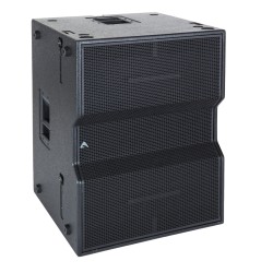 Sistema de subwoofer duplo de 15" (380 mm), rendimento muito elevado, coletor Band Pass