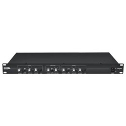 Crossover elettronico attivo stereofonico a 2 vie per canale più subwoofer.