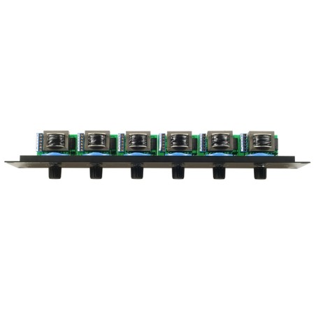 It is a rack service panel and a multiple volume regulator up to 6 lines at 100V and100W maximal power per line.