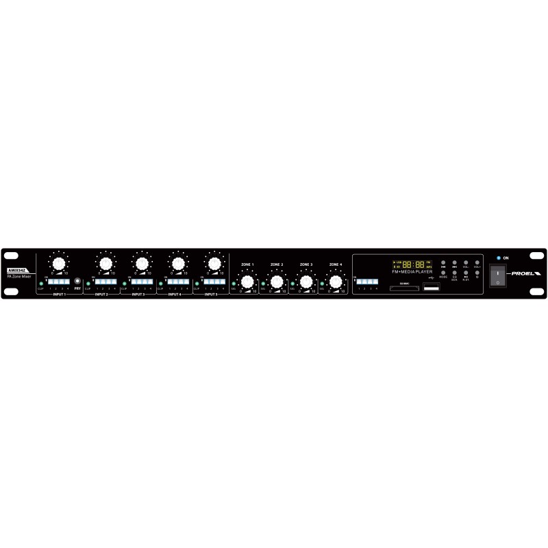 Matrix/Mixer 5 Line/Mic Input 4 Zones with media player
