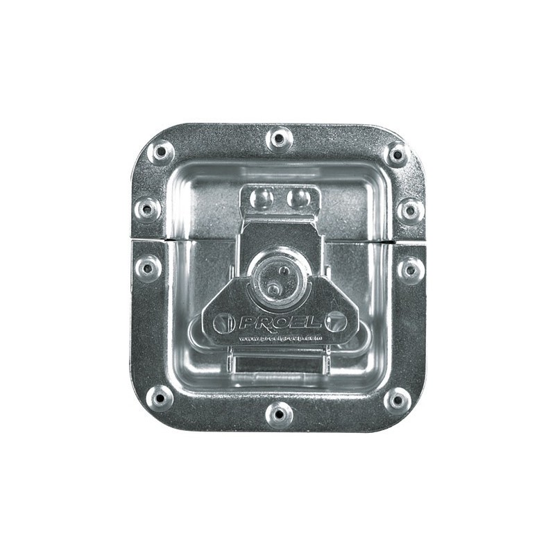 Trincos tipo borboleta pequenos, encastráveis, em aço galvanizado.