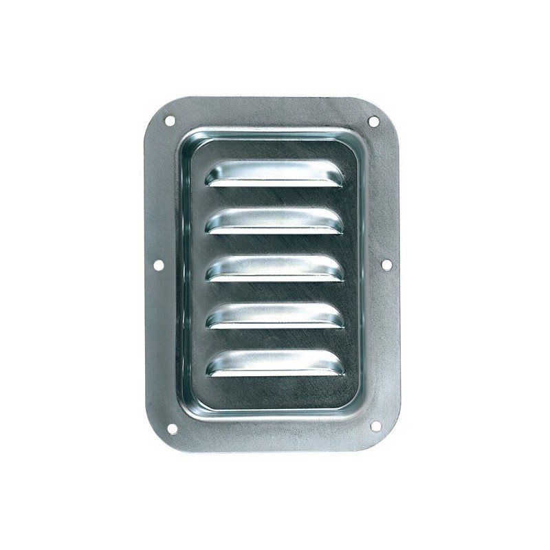 1mm (0.04 in)-thick galvanized steel recessed plate with ventilation slots.