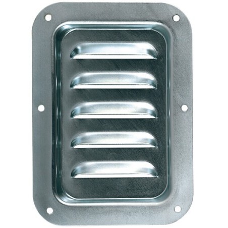 1mm (0.04 in)-thick galvanized steel recessed plate with ventilation slots.