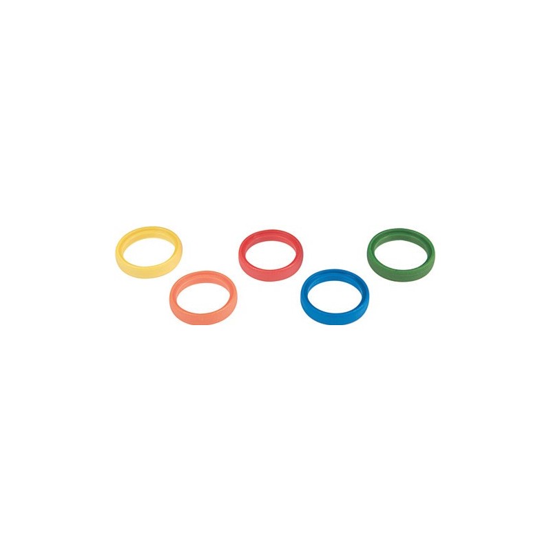 Anelli colorati di identificazione in plastica colorata da inserire nei connettori Amphenol XLR maschi e femmine.