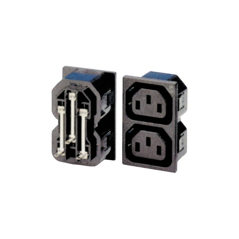 Doppia presa da pannello tripolare CEE CA-250VCA-10A.