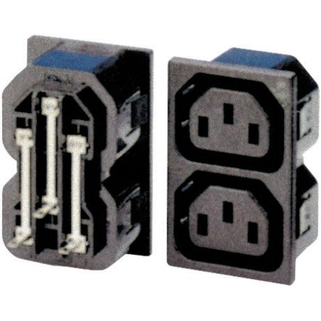 Doppia presa da pannello tripolare CEE CA-250VCA-10A.