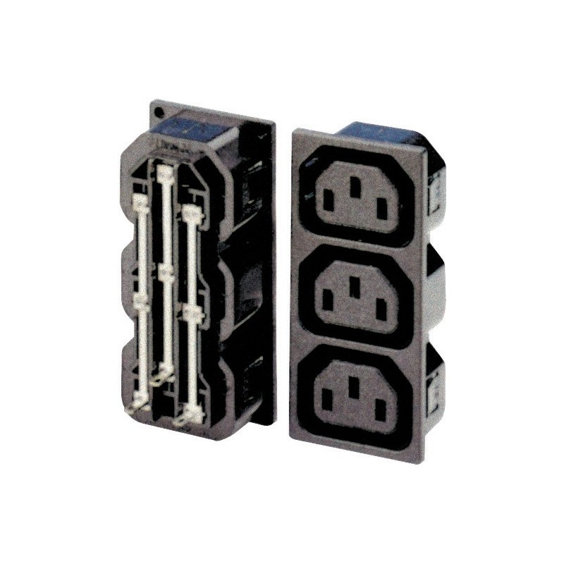 Quadrupla presa da pannello tripolare CEE CA-250VCA-10A.