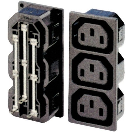 Quadrupla presa da pannello tripolare CEE CA-250VCA-10A.