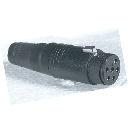 AMPHENOL series cable mount power female socket with internal screw cable clamping system and thermoplastic body, 6 poles.
