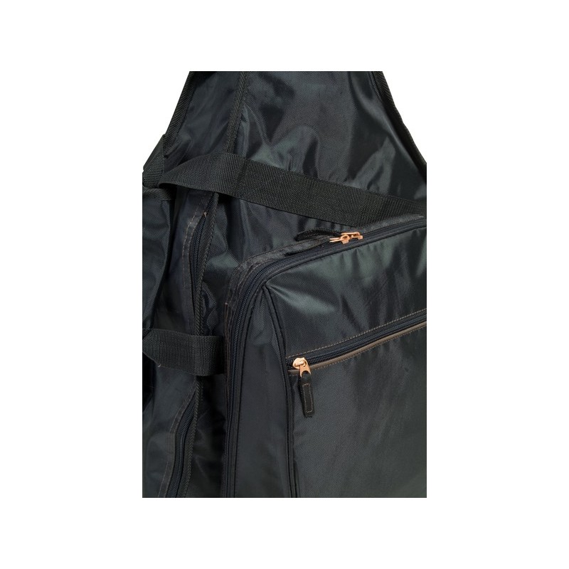 Saco para guitarra clássica em nylon 420D à prova de rasgão. Disponível em preto.