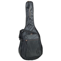 Saco para guitarra acústica/folk em nylon 420D à prova de rasgões. Disponível em preto.