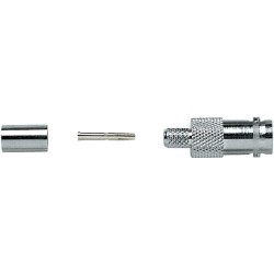 Crimp BNC cable mount female socket, 75 Ohm, all metal. For RG59 cable.