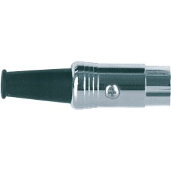 Professional DIN cable mount shielded male plug with nickel plated brass shell, five 45° poles.