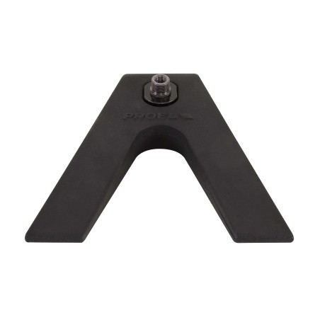 Triangular desktop heavy iron-cast base with APM40 universal adapter.