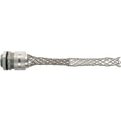 Grip in alluminio con calza nichelata in filo di acciaio ø 1mm. per diametro cavi da 25 a 28 mm.