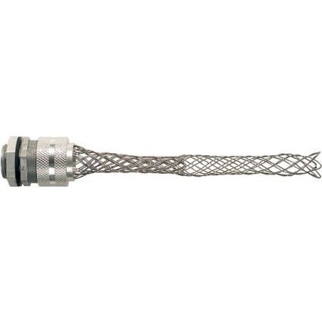 Grip in alluminio con calza nichelata in filo di acciaio ø 1mm. per diametro cavi da 25 a 28 mm.