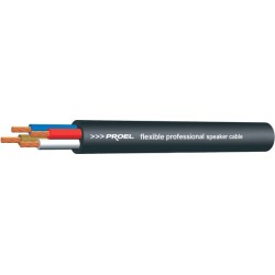 Ultraflexible 4-conductor twisted speaker cable with flame retardant PVC overall jacket.