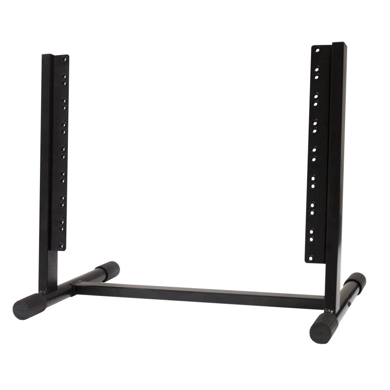 Suporte de mesa de 8 unidades de 19" com rack basculante inclinado. 