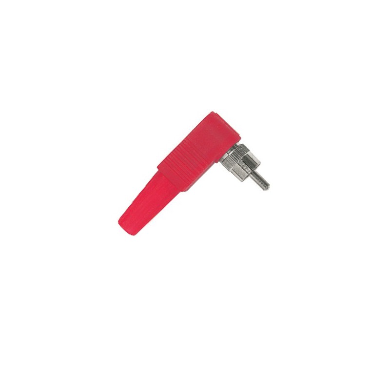 Spina volante RCA angolare a 90° con manicotto in PVC.