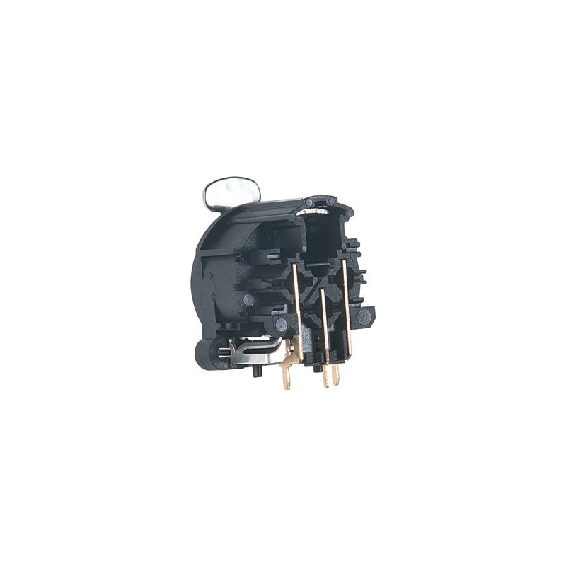 Neutrik XLR panel mount nylon female receptacle with latch, 3 poles.