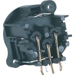 Spina da pannello Neutrik XLR in nylon, contatti per circuito stampato orizzontale, 3 poli. 2